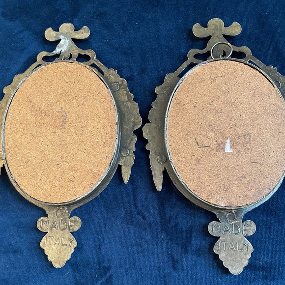 Pair of Italian brass mirrors Hollywood regency - Picture 3 of 4